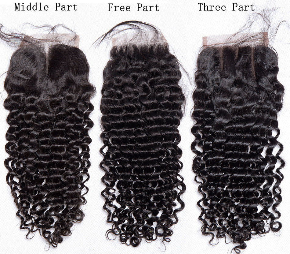 curly lace frontal closure part design show in description