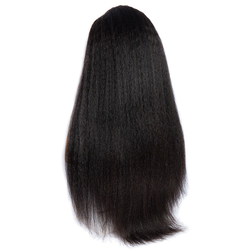 kinky straight lace front wigs back show