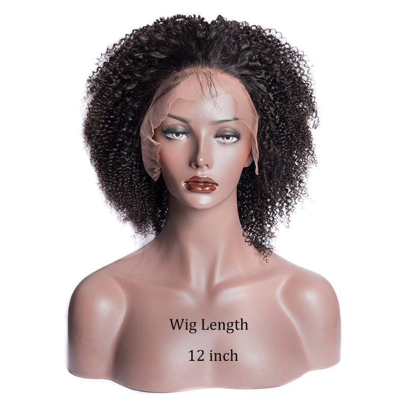 180 density kinky curly lace front wigs 12 inch