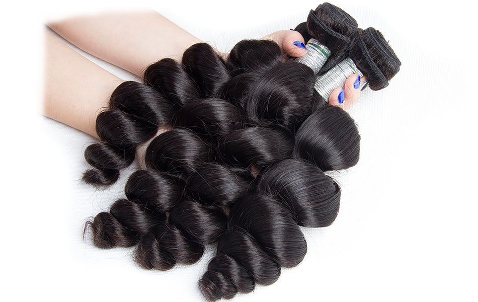 virgin remy loose wave hair 4 bundles in description