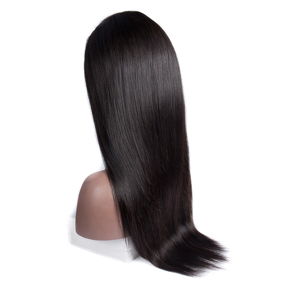 180 density straight full lace wigs back show in description