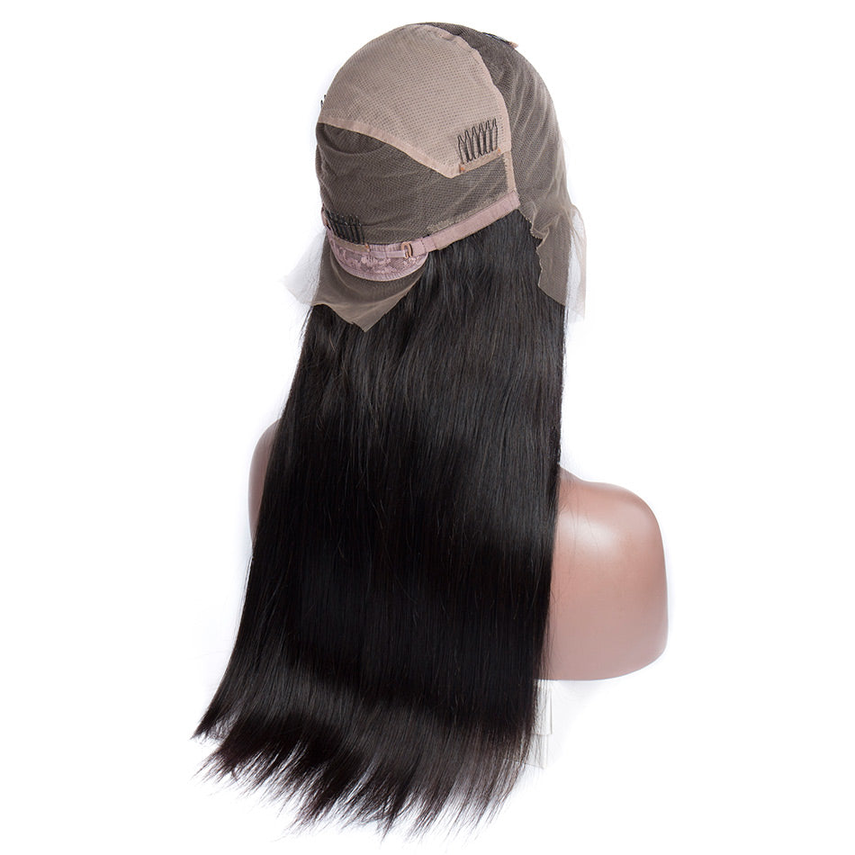 180 density straight full lace wigs back cap show in description