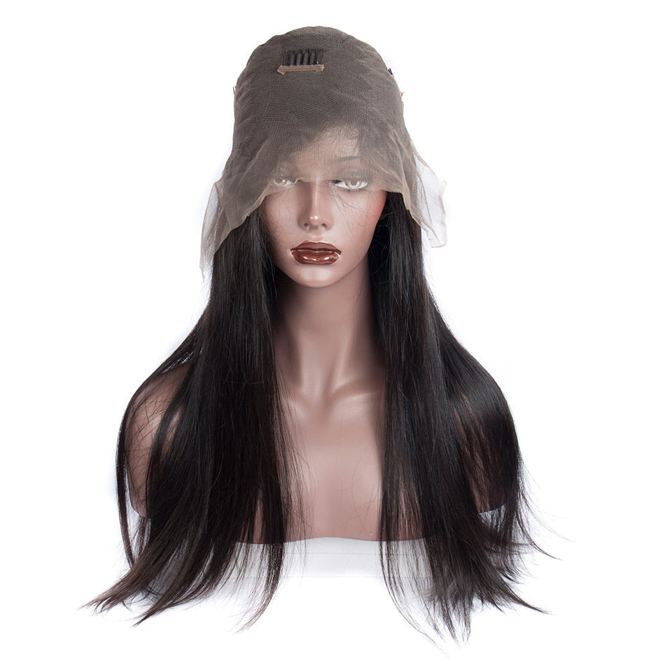 180 density straight full lace wigs front cap show in description
