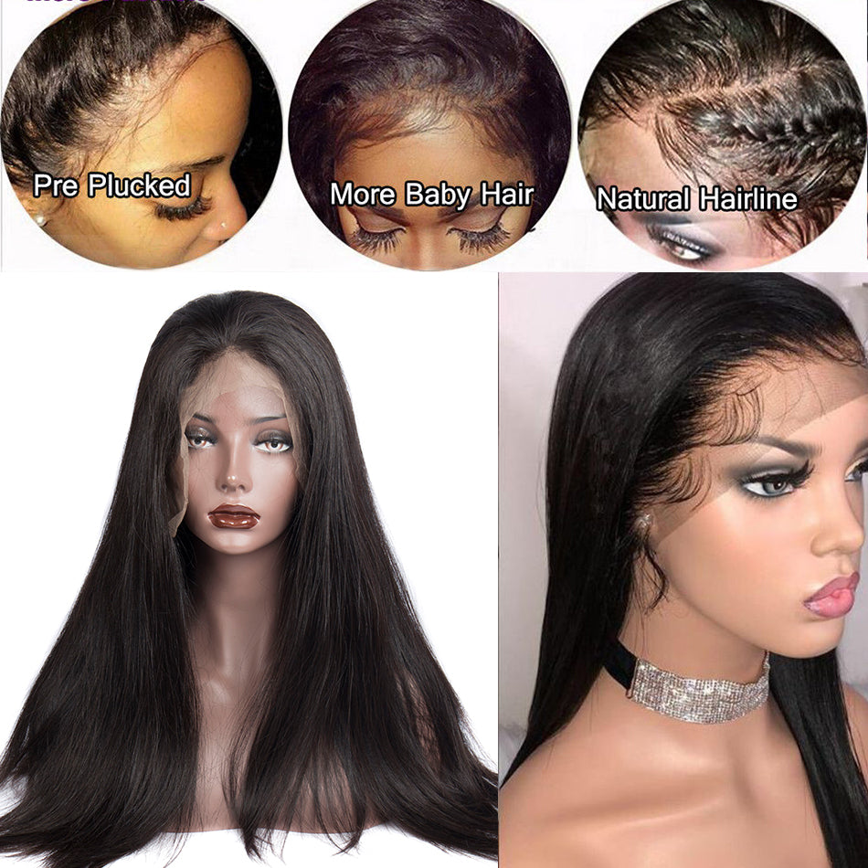 180 density straight hair full lace wigs baby hair show in description