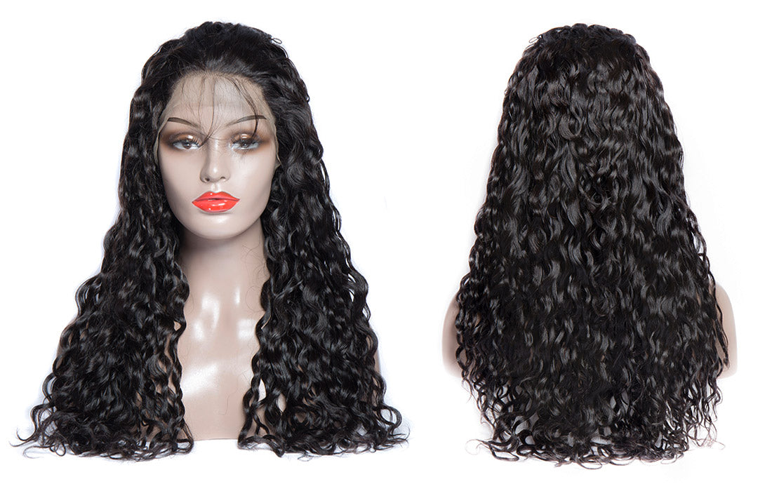 virgo hair water wave lace front human hair wigs image show in description