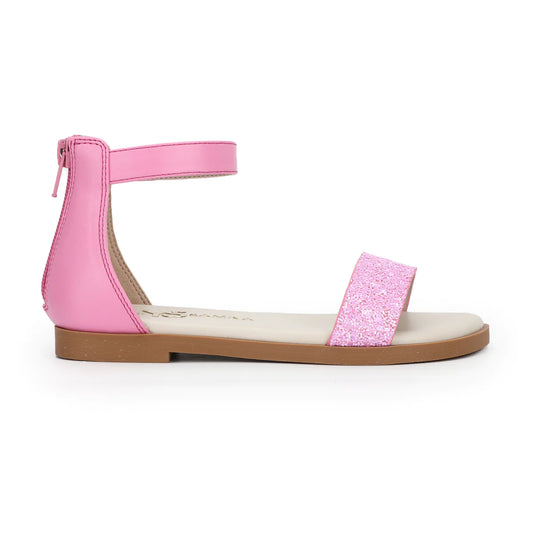 Miss Reese Slide in Pink Pom Raffia - Kids | Yosi Samra