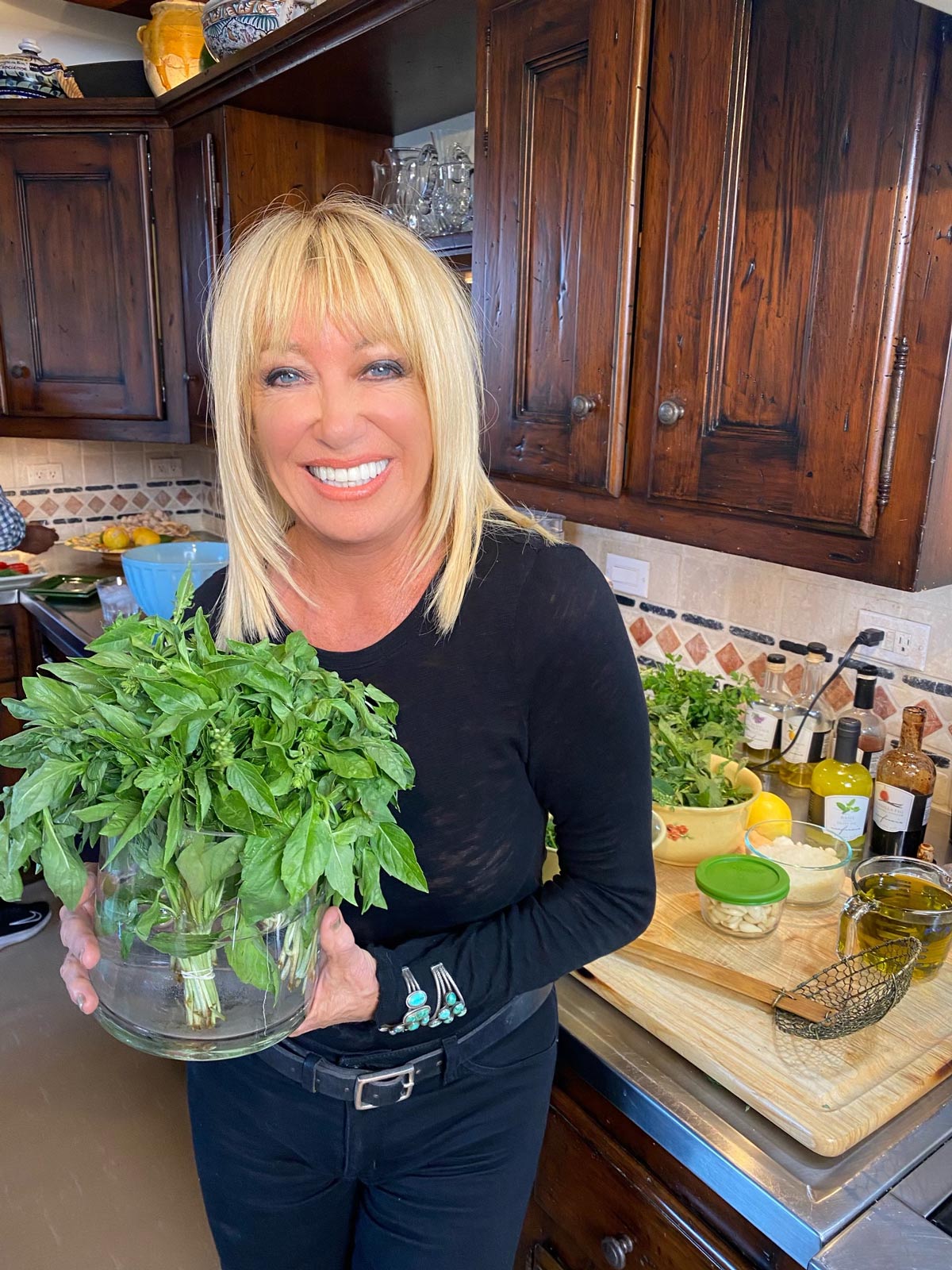 Suzanne with fresh basil