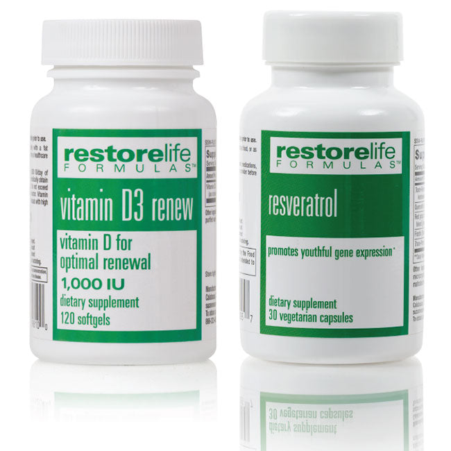 Restorelife Vitamin D3 5000 Iu Resveratrol Supplement Bundle