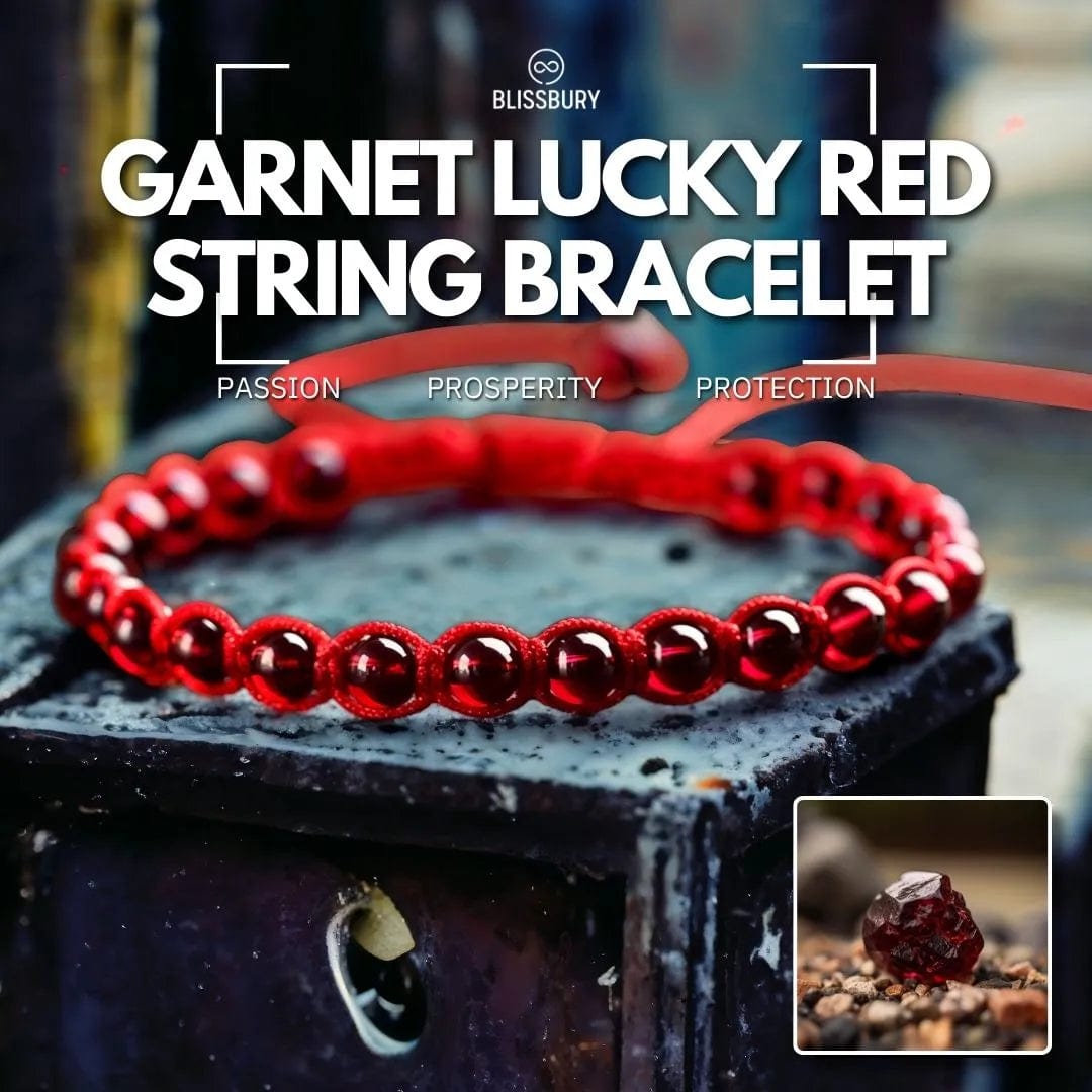 Garnet Lucky Red String Bracelet - Passion, Prosperity, Protection