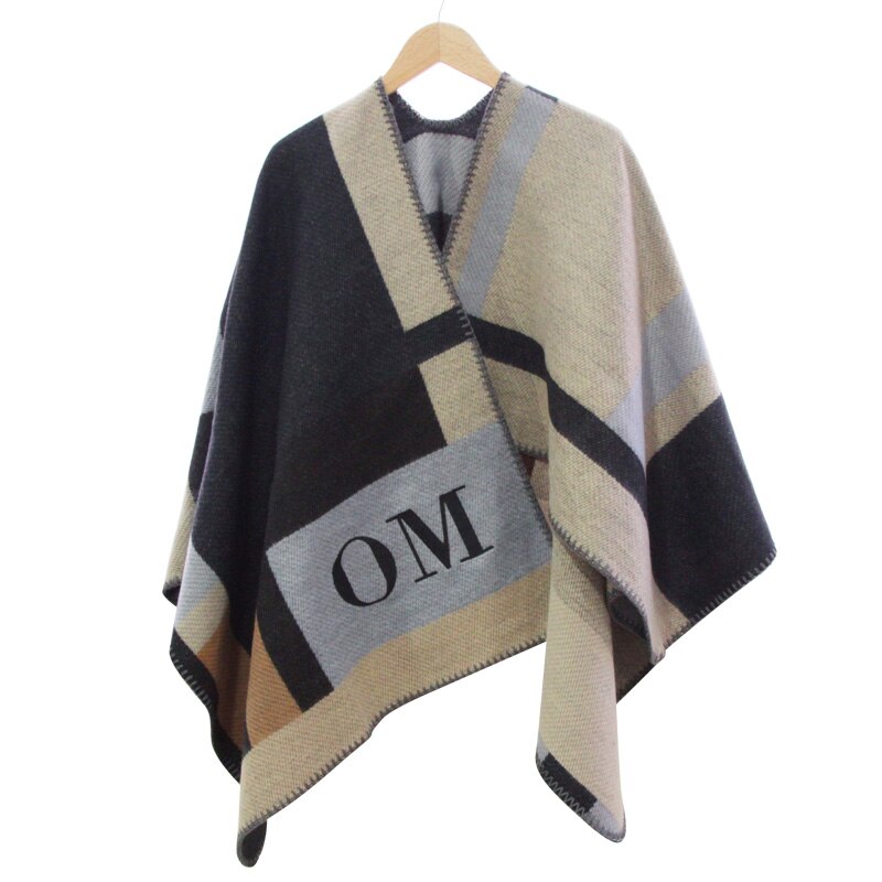 Women Poncho Monogramed Blanket Poncho Cashmere Wool Personalized Init ...