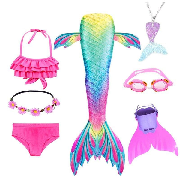 AngelGirl 2020 Kids Mermaid Tails Bikini Bathing Children Suit Swimsui ...