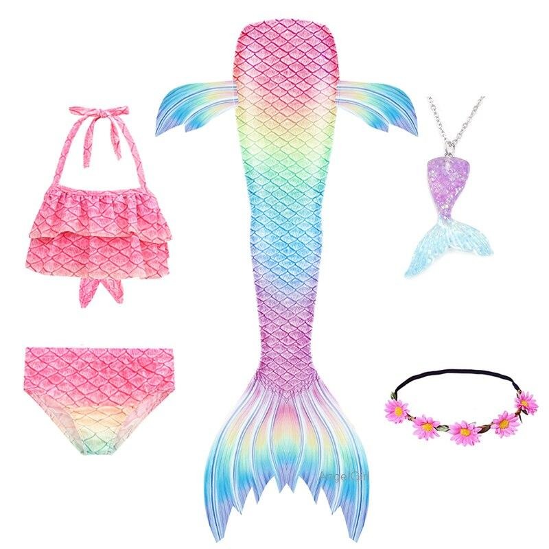 AngelGirl 2020 Kids Mermaid Tails Bikini Bathing Children Suit Swimsui ...