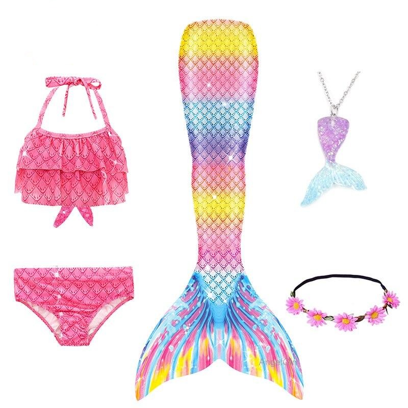Swimmable Mermaid Tail Kids With Flipper Girls Mermaid Swimsuit Childr ...