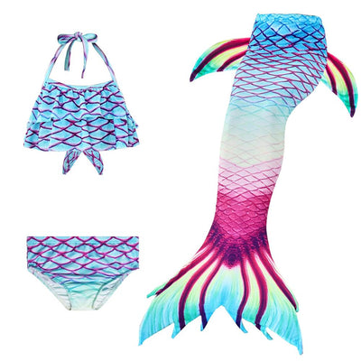 Girls Mermaid Tails Swimming Dresses Cosplay Costume Beach Clothes Lit ...