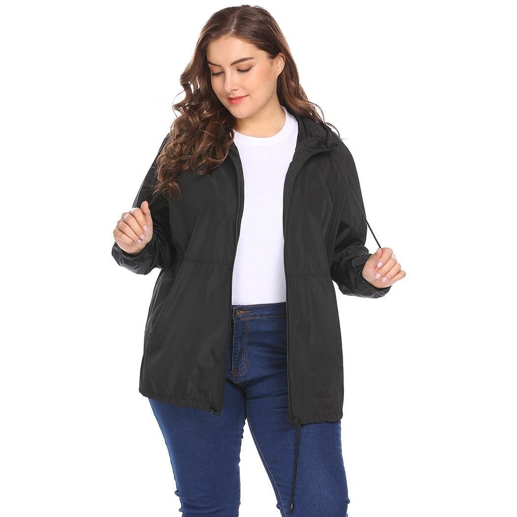 In'Voland Women Raincoat Jacket Plus Size Xl5Xl Lightweight Hooded Dra ...