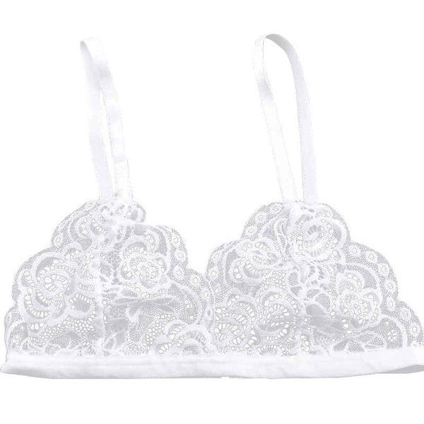 Lace Bra Floral Wire Bra Bustier Sheer Underwear Wireless Bras Brassie ...