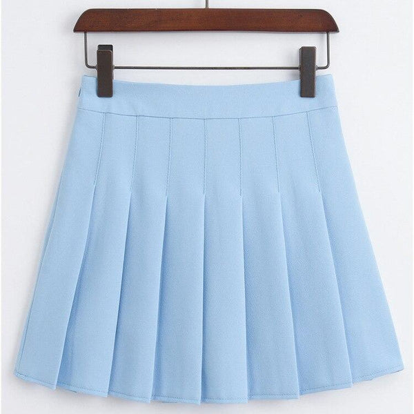 Korean Women High Waist Mini Pleated Skirt Tennis Skirt School Short S ...