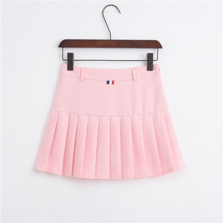 Korean Women High Waist Mini Pleated Skirt Tennis Skirt School Short S ...