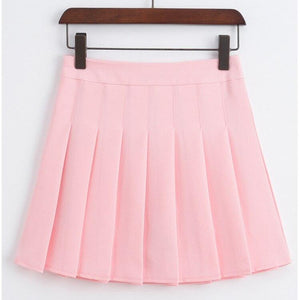 Korean Women High Waist Mini Pleated Skirt Tennis Skirt School Short S ...
