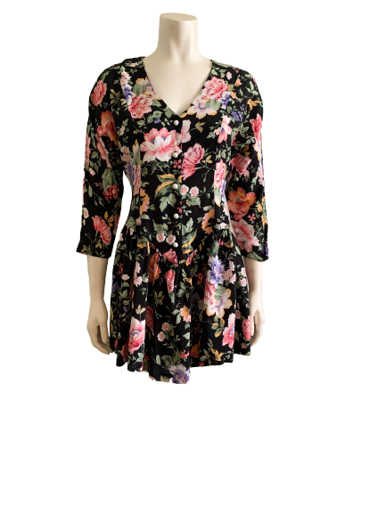 floral fit and flare mini dress