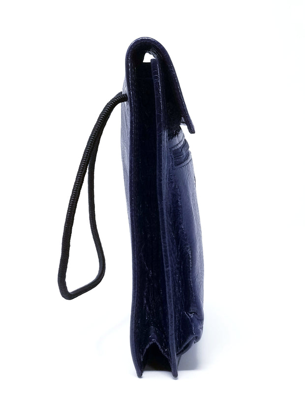 Chanel Fold Grip Tweed Leather Clutch Handbag