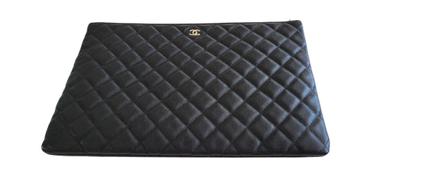 Chanel Black Quilted Suede Large Boy Bag