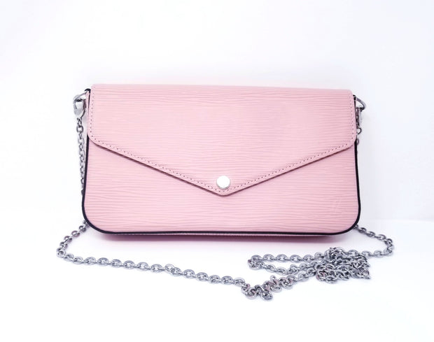 Louis Vuitton Vernis Felicie Chain Wallet Hot Pink