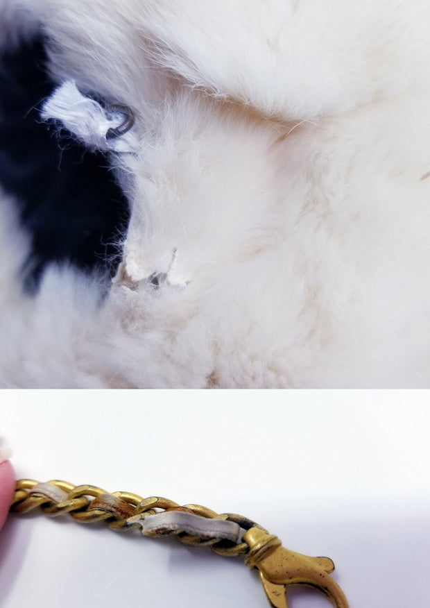 Chanel Rabbit Fur Trim Gloves