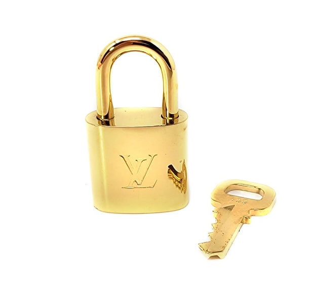 authentic LOUIS VUITTON LV padlock key set bag accessory brass