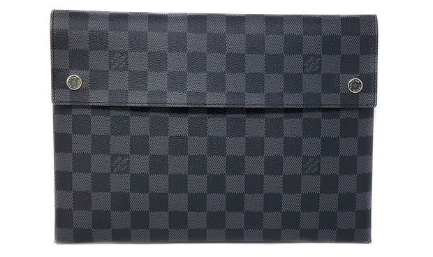 Louis Vuitton Black & Grey Coated Canvas Leather Trim Damier Graphite Wallets
