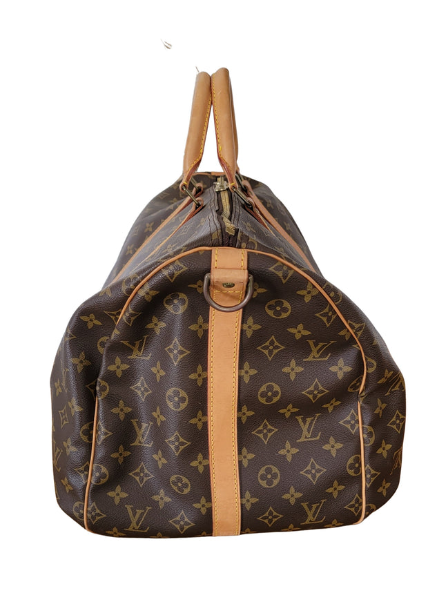 Vintage 1980s Louis Vuitton Keepall Bandouliere 50 Brown Monogram Duffel Bag