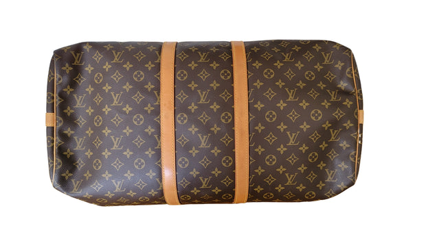 Louis Vuitton Keepall Bandouliere 55 Brown in Monogram Coated