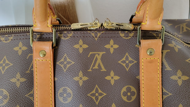 Louis Vuitton Yellow Monogram Coated Canvas Keepall Bandouliere 50 Aged Gold Hardware, Womens Handbag