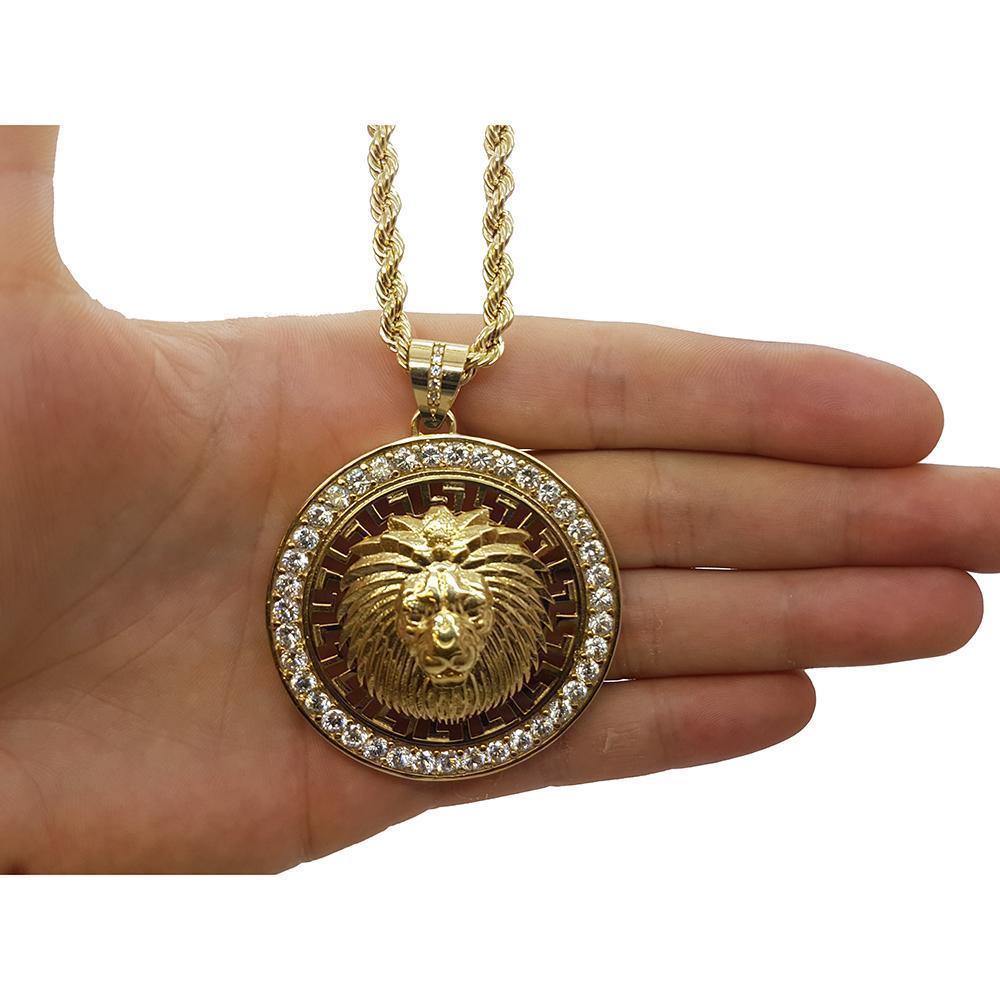 versace lion pendant