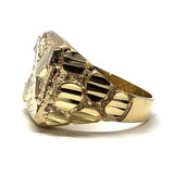 10K Yellow Gold Men Diamond Cut Ring MRG-192 - WORLDSTARBLING