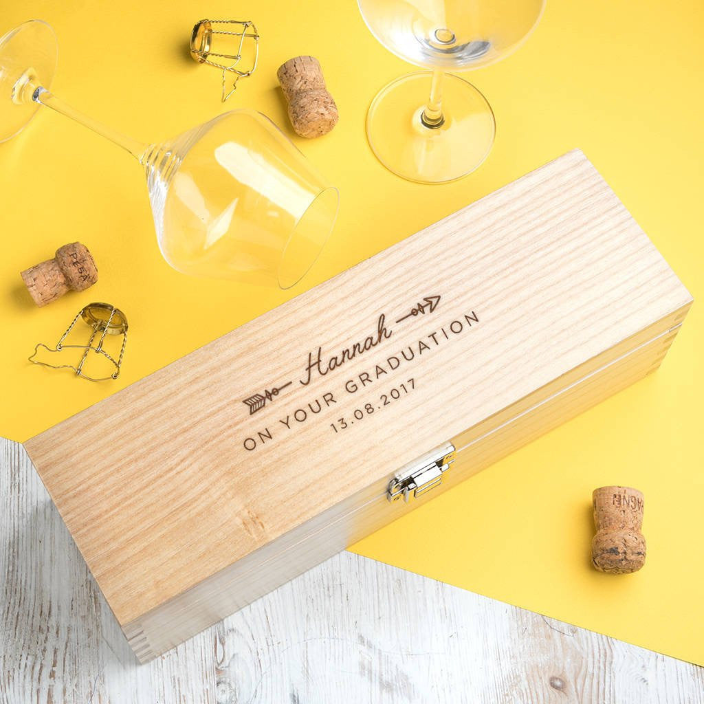 Dust & Things personalised wine box graduation gift 