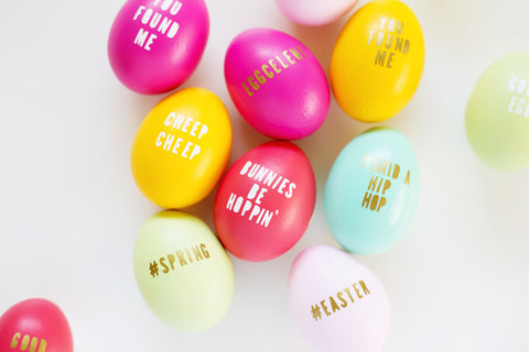 Colourful typography Easter eggs