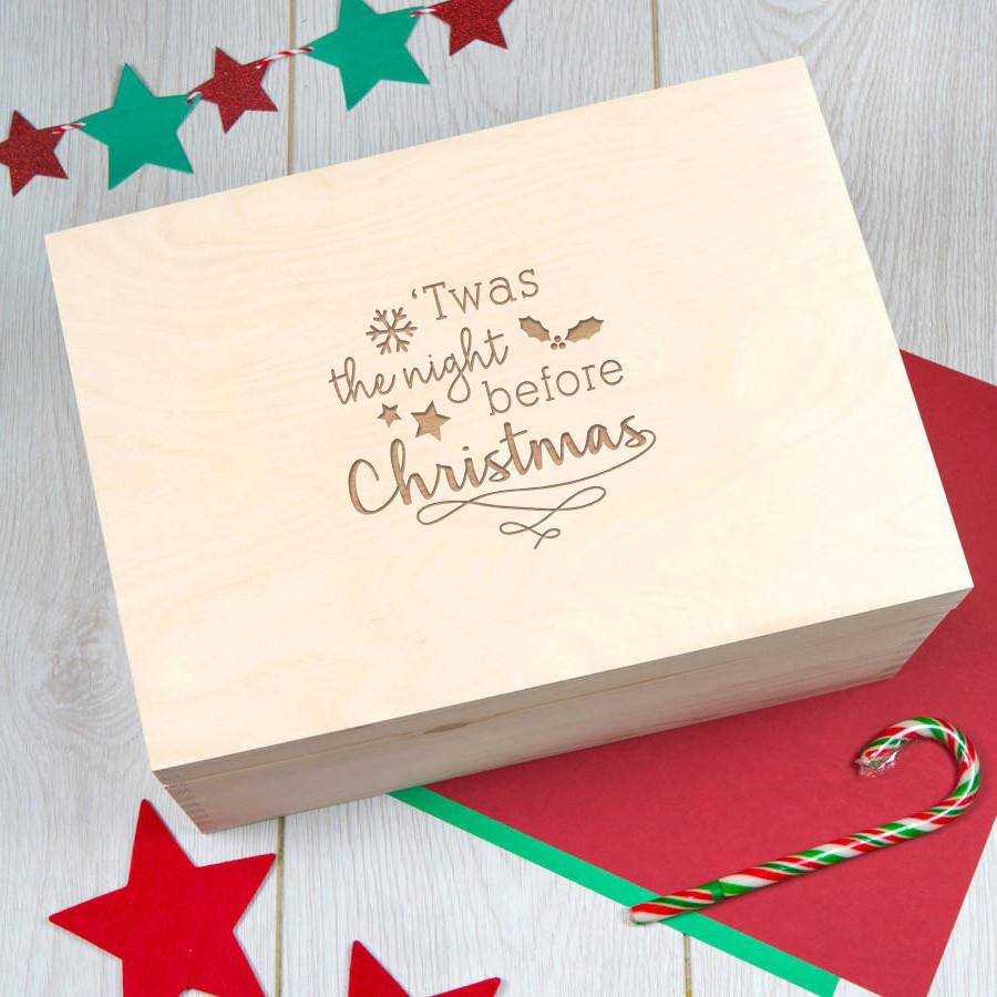 Personalised wooden Christmas Eve box by Dust and Things 