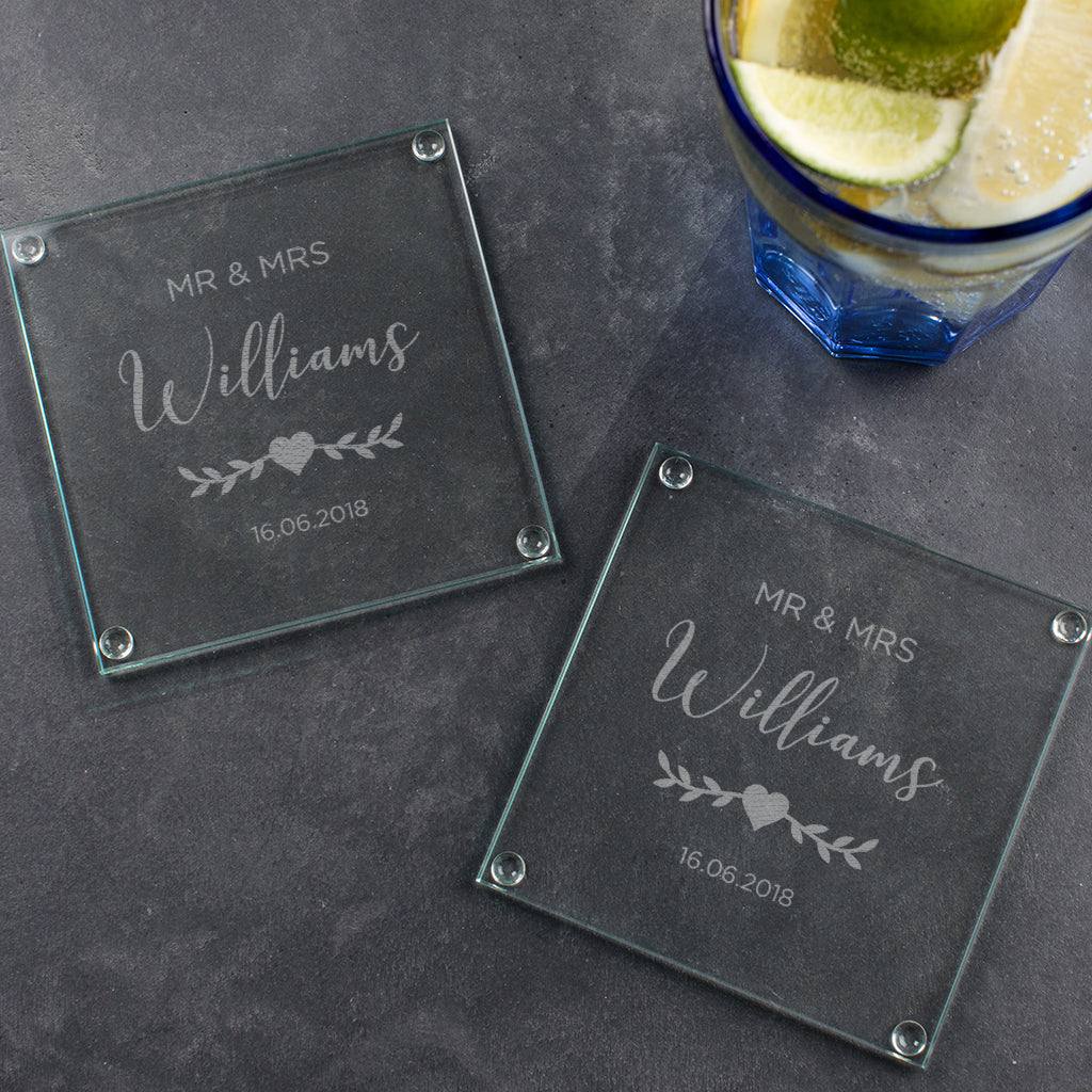 personalised glass coasters
