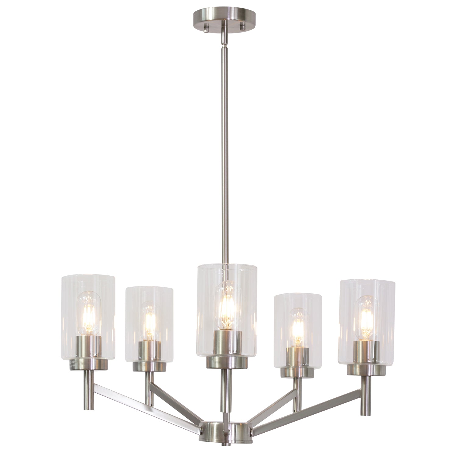 Modern Chandeliers Brushed Nickel Light Fixture Pendant