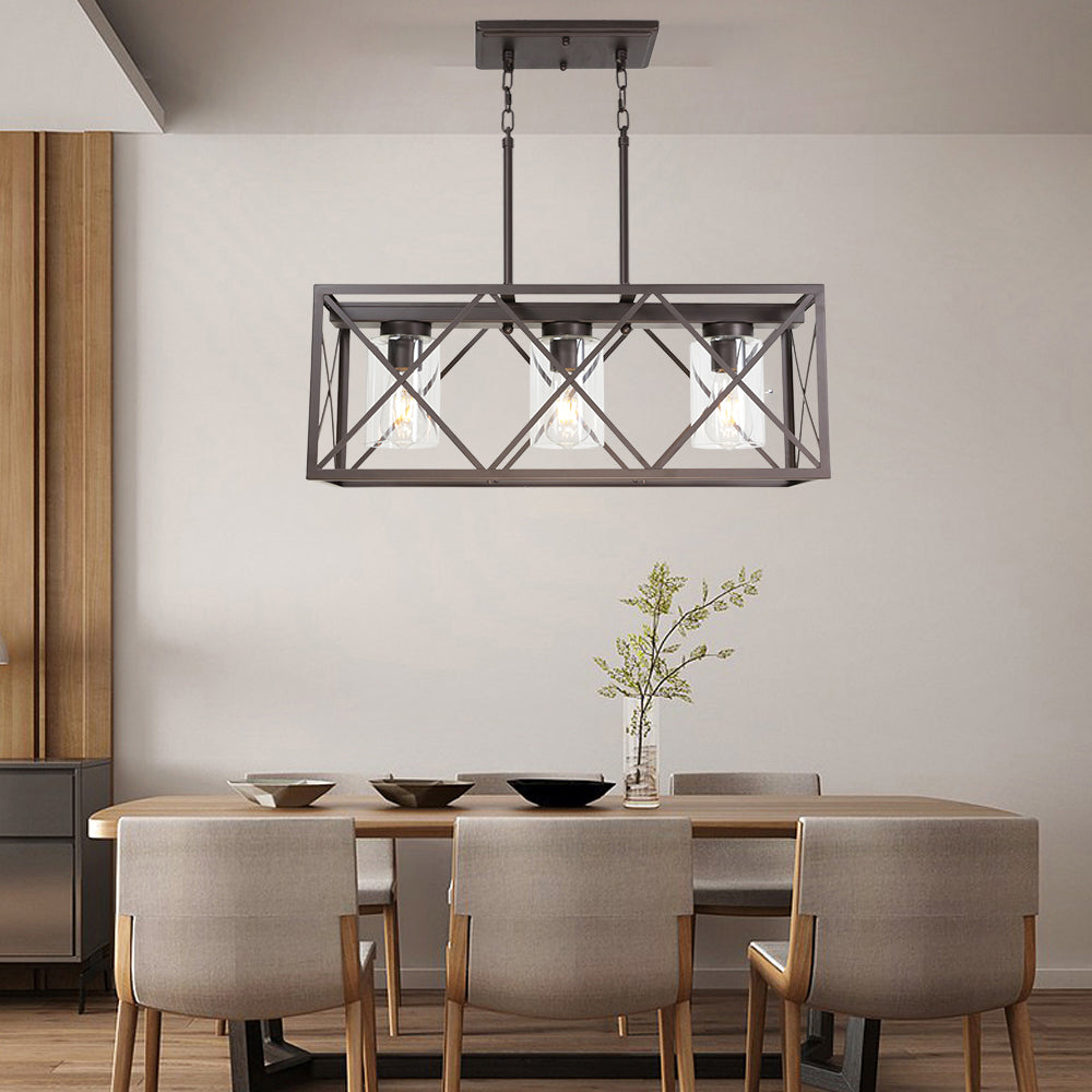 3 Light Dining Room Lighting Fixtures Hanging Farmhouse Pendant