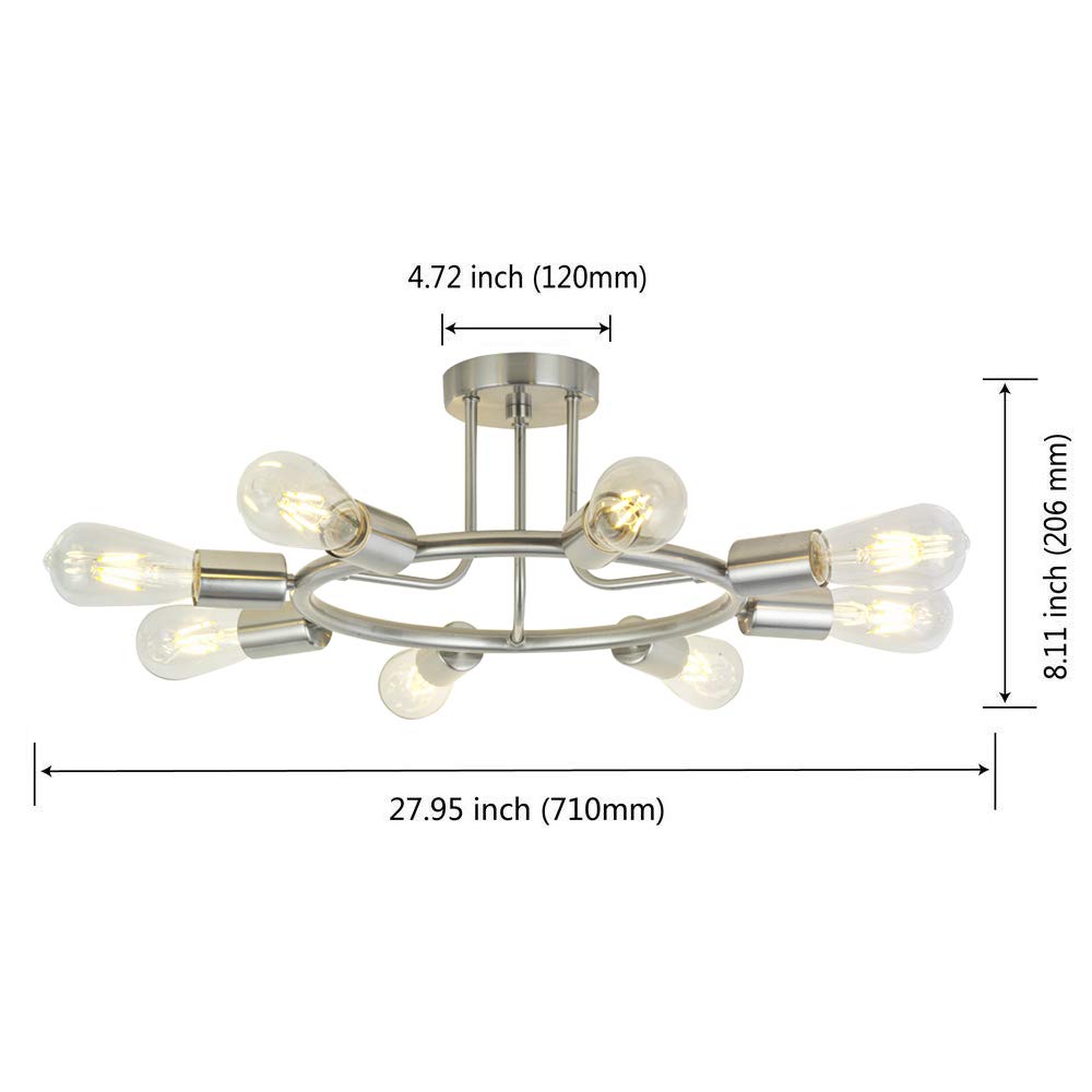 8 light semi flush mount