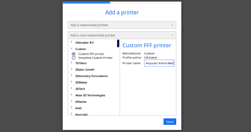 Configure 3D printer settings in Cura slicer