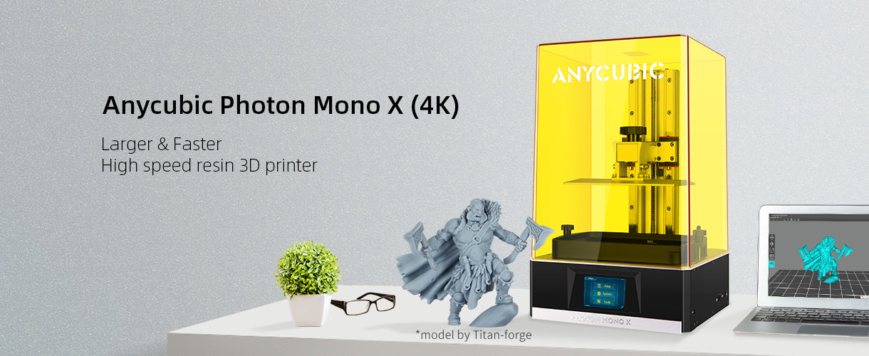 Imprimante 3D ANYCUBIC Photon Mono X, imprimante UV en résine LCD avec  écran monochrome 8,9 4K, contrôle WiFi et impression rapide, taille  d'impression 192 mm x 120 mm x 245 mm /