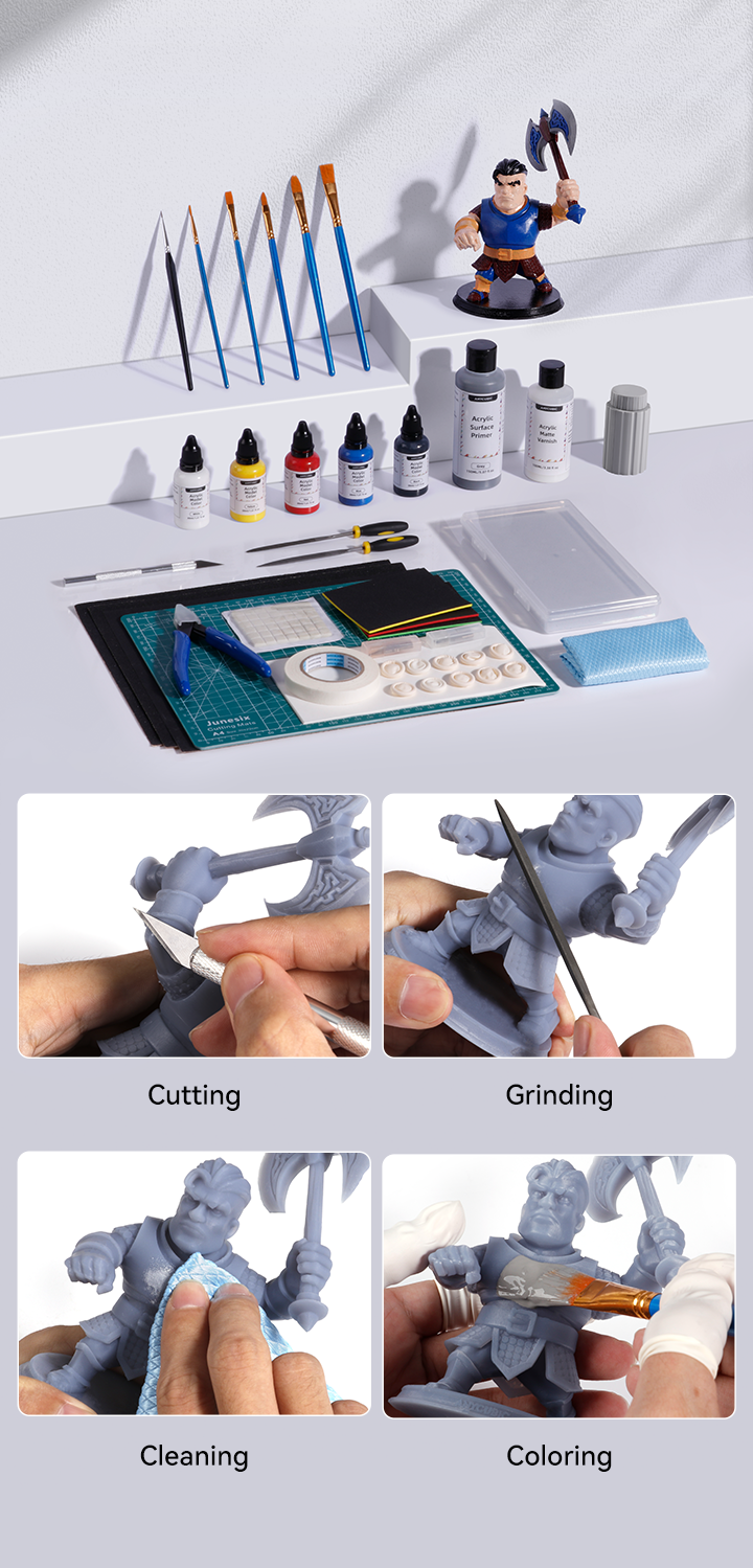  ANYCUBIC Multifunctional 3D Models Painting Set, Acrylic Paint  kit 5 Colors, Primer, Topcoat, and Painting Tools, Miniatures Painting Kit  for 3D Printing Enthusiasts : Industrial & Scientific