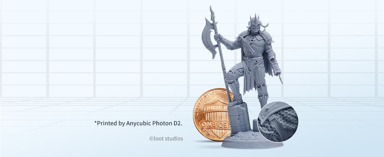 ANYCUBIC - Anycubic Photon D2 prints models that can be small in size and  still perfect in detail.😎 We are showing you the model Queen Lyanda, Blade  of the Woods from @loot.studios.👏