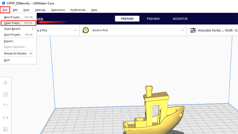 Import 3D Model STL File into Cura Slicer