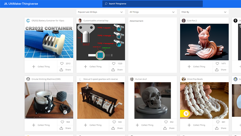 Thingiverse 3D models