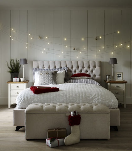 String Lights over the Bed