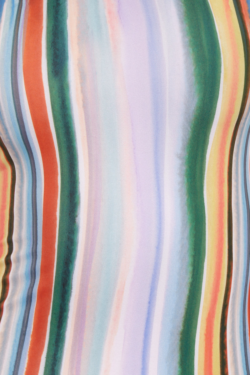 Kalua Long Sleeve Rashguard Bodysuit - Lively Up Stripe Print